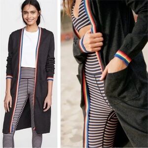 Spiritual Gangster NWOT Calli Long Cardigan w/ Pockets -  Colorful Trim